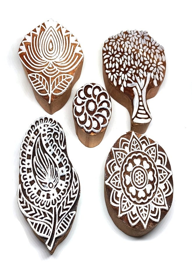 MasterLock P-5 Wooden Febric Stamps Elephant Peacock Sparrow Printing Blocks - Image 1